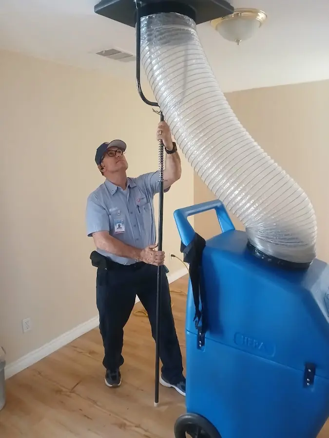 HVAC Installation technician using HEPA equipment in Great Neck